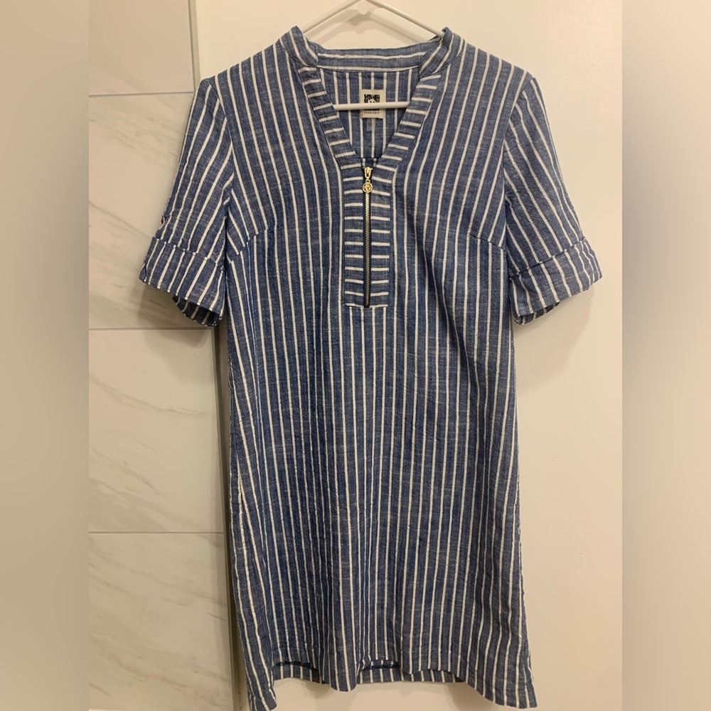 Ann Klein Shirt Dress | Size 6 | Blue + White Stripes | NWOT| Beachy Look